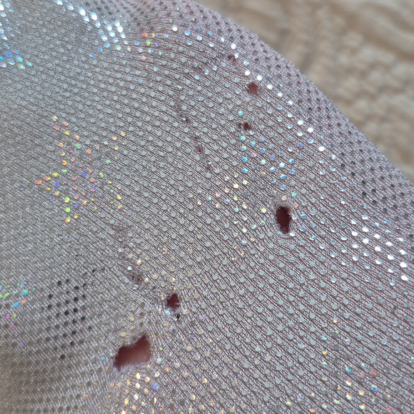 GK child Large orange & white shimmery leotard, dance gymnastics, GUC arm holes - Picture 2 of 6